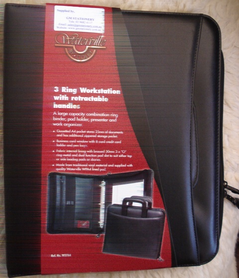 Waterville W37A4 3 Ring Zippered Workstation Black.